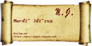 Merő Józsa névjegykártya